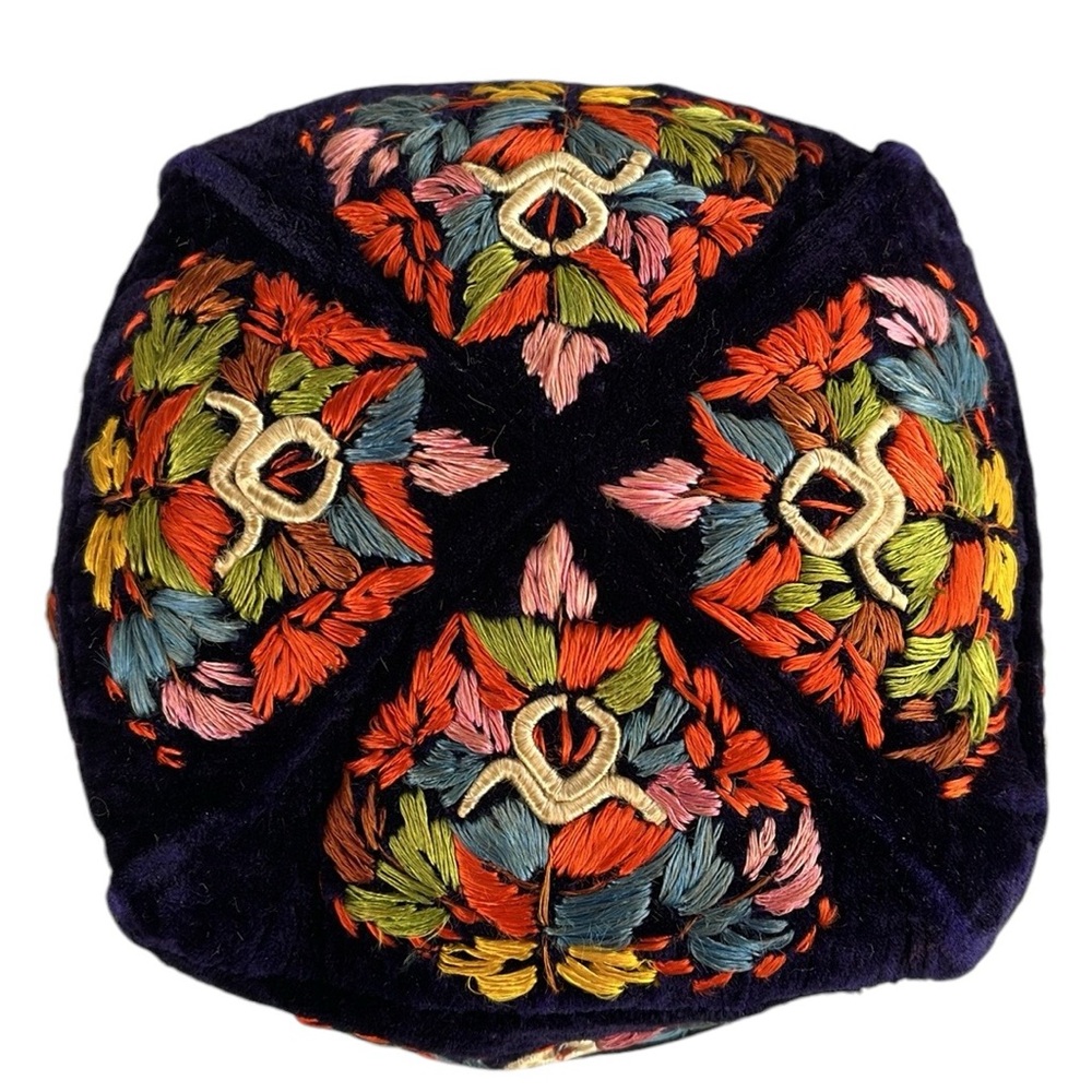 Vintage Heirloom Hand Crafted Uzbek / Tubeteika / Doppa Embroidered Skull Cap